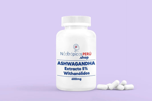 Ashwagandha 600mg (extracto 5% Withanólidos) - 100 cápsulas Nootrópicos Perú