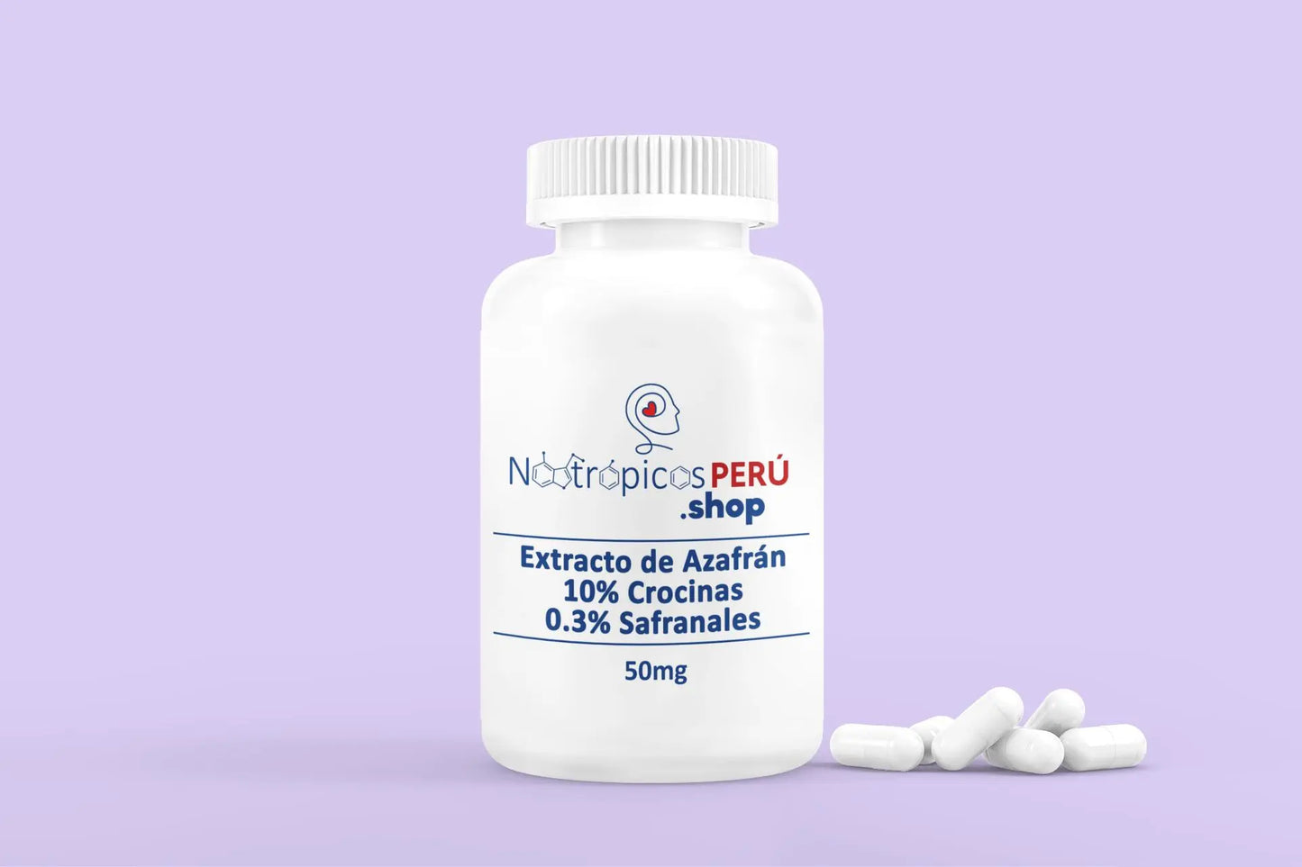 Azafrán 50mg (Extracto 10% Crocinas) - 100 cápsulas Nootrópicos Perú