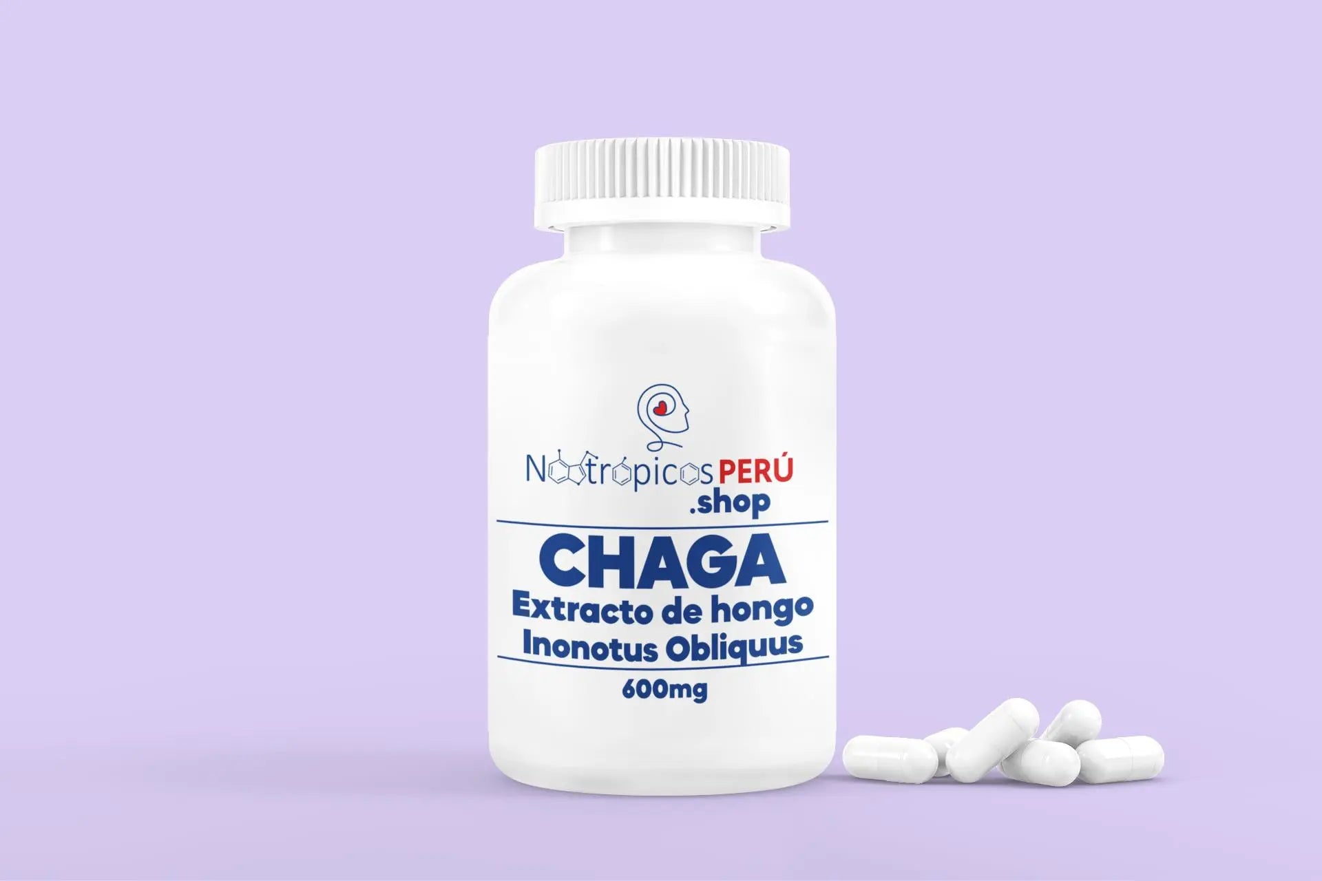 Chaga 600mg (Extracto de hongo Inonotus obliquus) - 100 cápsulas Nootrópicos Perú