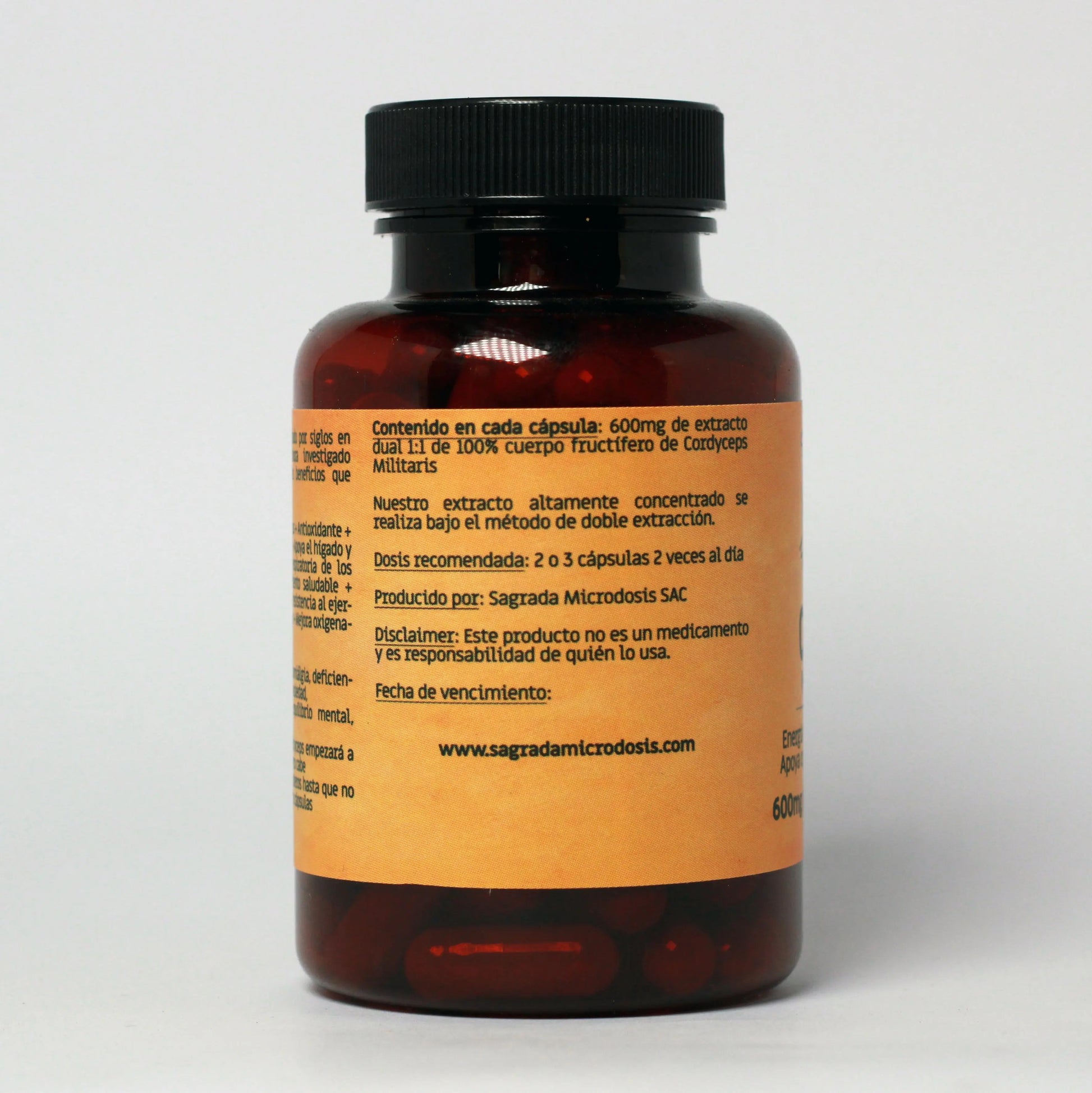 Cordyceps (Extracto 1.1) 600mg - 100 cápsulas Nootrópicos Perú