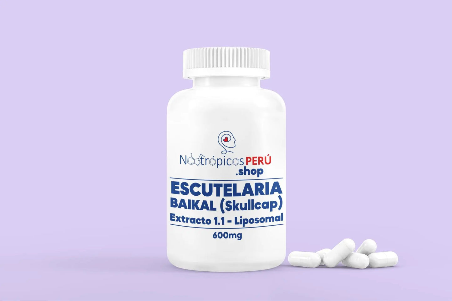 Escutelaria Baikal Liposomal (extracto 1.1) 600mg - 100 cápsulas - Nootrópicos Perú