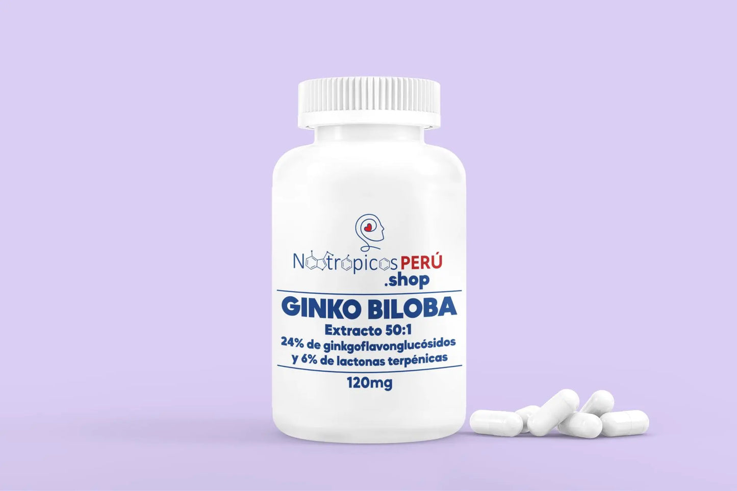 Ginko Biloba (extracto 50.1) 120mg - 100 cápsulas Nootrópicos Perú