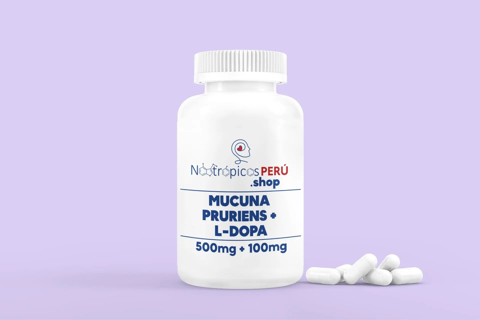 Mucuna Pruriens + L-Dopa (500mg + 100mg) -100 cápsulas Nootrópicos Perú