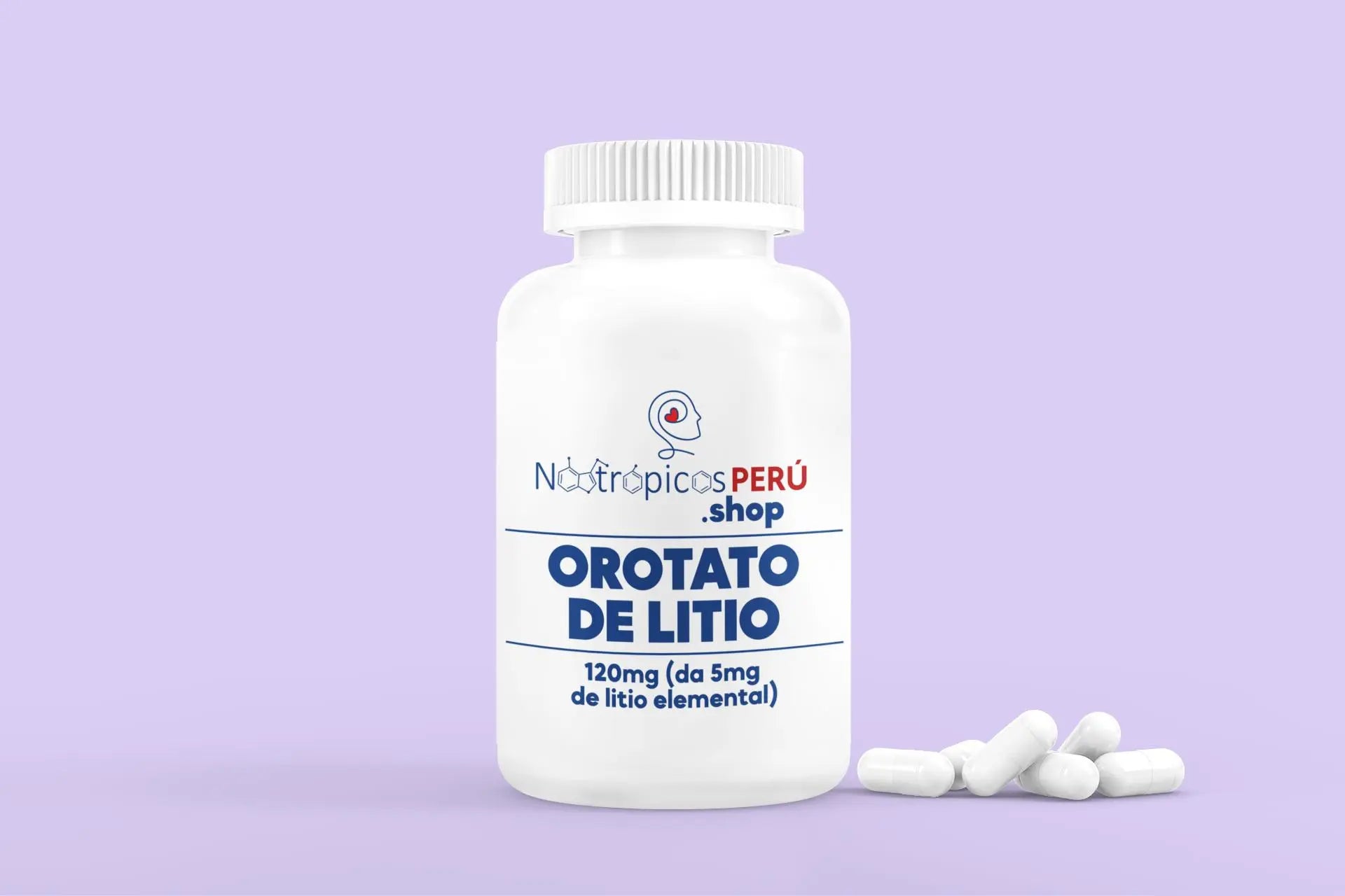 Orotato de Litio 5mg - 100 cápsulas Nootrópicos Perú