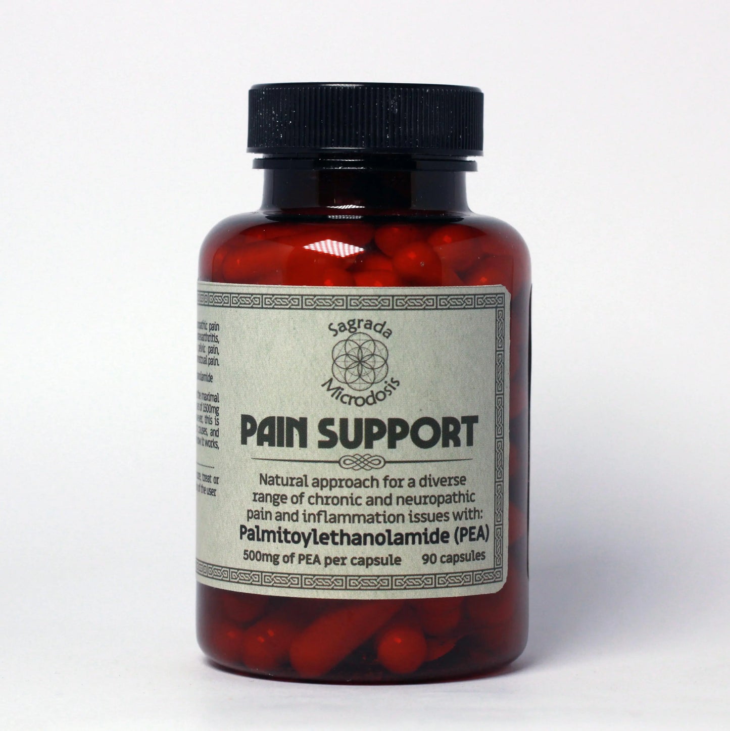 Pain Support: Apoyo para dolor crónico (Palmitoiletanolamida) 500mg - 90 cápsulas Sagrada Microdosis