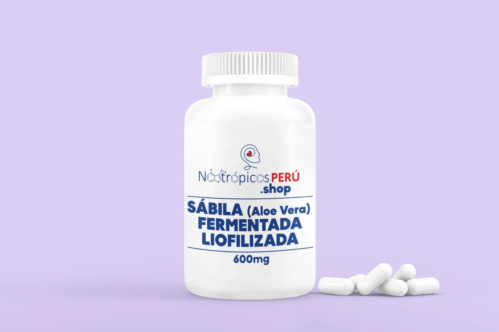 Sábila (Aloe Vera) fermendata y liofilizada 600mg - 100 cápsulas Nootrópicos Perú