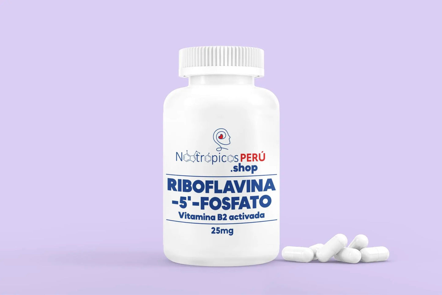 Vitamina B2 Activada (Riboflavina-5-fosfato 25mg - 100 cápsulas Nootrópicos Perú