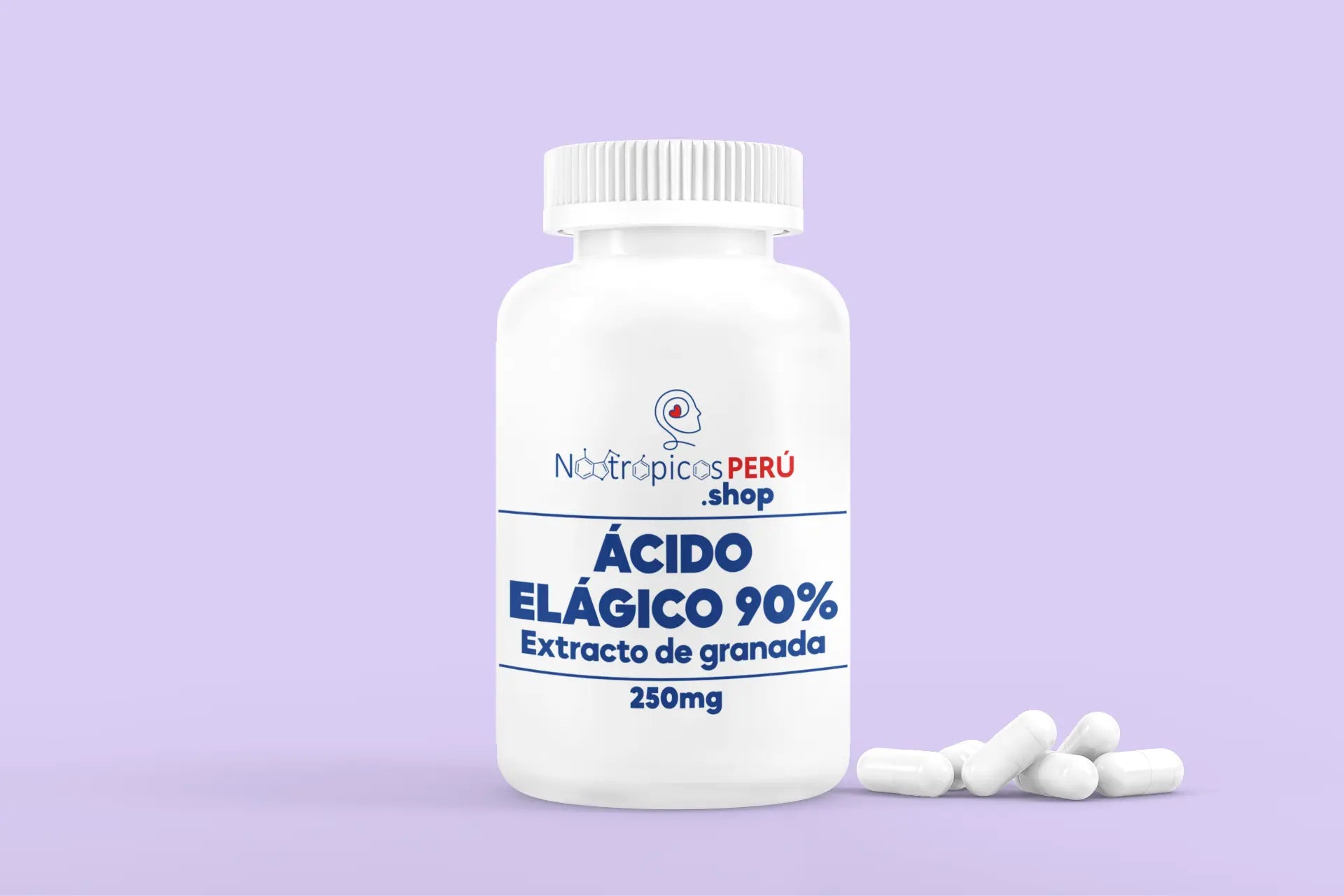 Ácido Elágico 90% (Extracto de granada) 500mg - 100 cápsulas Nootrópicos Perú